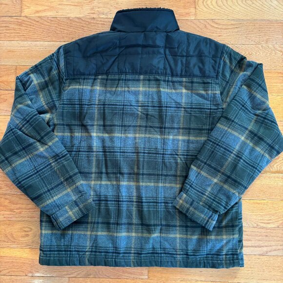 Free Country Flannel Fleece Work Jacket‎ Mens XL Quilted Overlay Duffle Olive - Picture 3 of 11